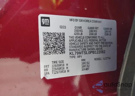 2023 Chevrolet Trailblazer Fwd Rs from USA, damaged, VIN KL79MTSL0PB122082